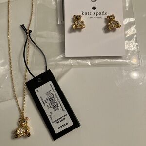 Kate Spade Teddy Bear necklace and earrings